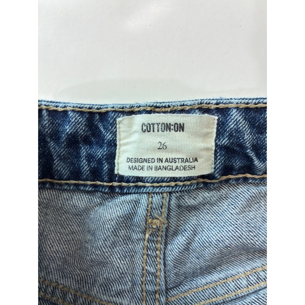 Cotton On Bianca Simpson Co-Opt Club Relaxed Wide Leg Rose Print Jeans 26 Blue - Picture 4 of 10
